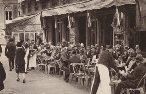 Parijs: Een echt Parijse café, Het aperitiefuur; Een oud en bekend Parijs café door Henri Manuel