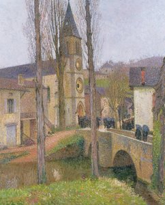 Tijd voor de mis in Labastide du Vert door Henri Martin