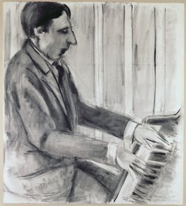 Alfred Cortot (pen, ink  watercolor) door Henri Matisse