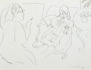Kunstenaar met model door Henri Matisse