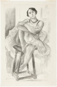 Danser gezeten op een kruk, uit Tien dansers door Henri Matisse