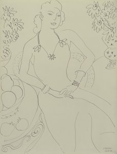 Tekening van een zittende vrouw door Henri Matisse