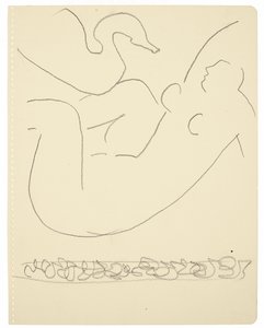 Studie (Leda en de Zwaan) (zwart Conté-krijt op papier) door Henri Matisse
