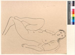 Liggende naakte vrouw, met gebogen benen door Henri Matisse