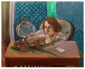 Vrouw voor een aquarium door Henri Matisse