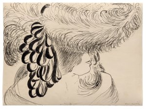 Meisje met gepluimde hoed (Mlle Antoinette) door Henri Matisse