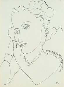 Hoofd van een vrouw, handen tegen haar wang door Henri Matisse