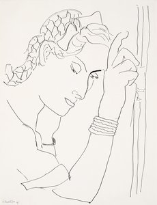 Hoofd van een vrouw in profiel door Henri Matisse