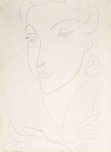 Hoofd van een jonge vrouw door Henri Matisse