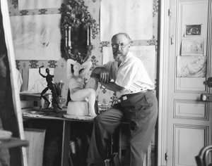 Henri Matisse, de schilder (z/w foto) door Henri Matisse