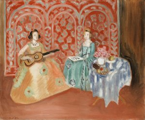 Interieur - Twee figuren (Muzikanten) door Henri Matisse