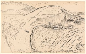 Landschap (pen  inkt op papier) door Henri Matisse