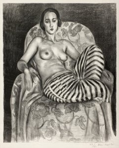 Grote Odalisque in gestreepte pantalon door Henri Matisse