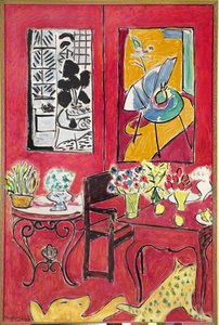 Groot rood interieur door Henri Matisse