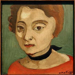 Margriet met zwart fluwelen halsketting door Henri Matisse