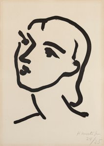 Nadia met steil haar door Henri Matisse