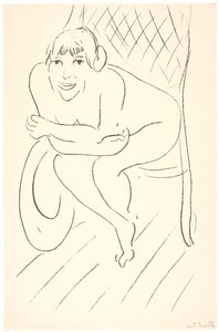 Naakte vrouw in een schommelstoel door Henri Matisse