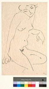 Driekwartnaakt, met het hoofd schuin door Henri Matisse