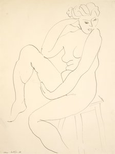 Naakt zittend op een kruk door Henri Matisse