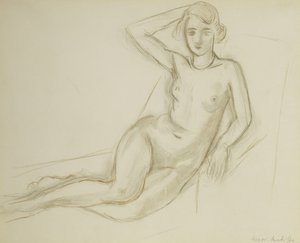 Naakt zittend op een ligstoel; Nu Assis sur une Chaise Longue door Henri Matisse
