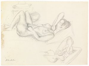 Naaktstudie, bedekt gezicht door Henri Matisse