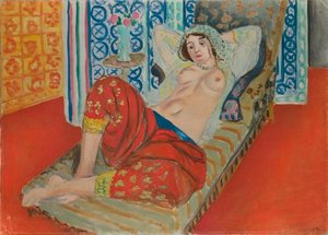Odaliske in rode broek door Henri Matisse