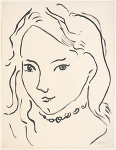 Portret van Marguerite, ca. 1906-1907 (penseel en Oost-Indische inkt op papier) door Henri Matisse