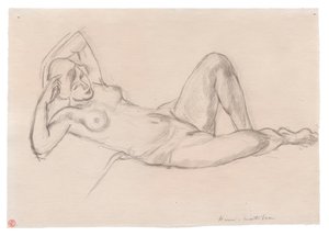 Liggend vrouwelijk naakt met opgetrokken knie door Henri Matisse
