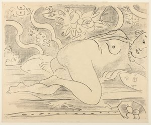 Liggend naakt met fruitschaal door Henri Matisse