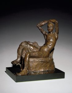 Klein naakt op een bank, ontwerp 1924, gegoten 1958 (brons met bruin patina) door Henri Matisse