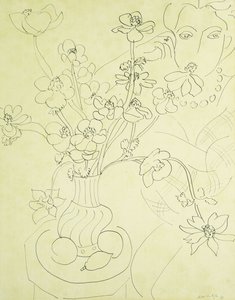 Studie voor Anemonen en Vrouw, Harmonie in Blauw door Henri Matisse