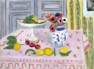 Het roze tafelkleed door Henri Matisse