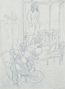 Vrouw in een interieur; Hotel Regina, Cimiez, Nice door Henri Matisse