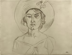 Vrouw met hoed door Henri Matisse