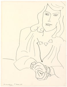 Vrouwenkop met ketting door Henri Matisse