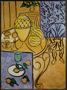 Geel en blauw interieur 1946 (olieverf op doek) door Henri Matisse
