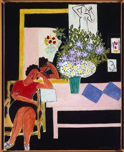 liseuse sur fond noir 1939 (olieverf op doek)