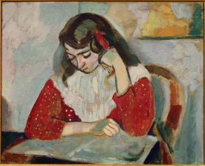 marguerite lisant 1906 (olieverf op doek )