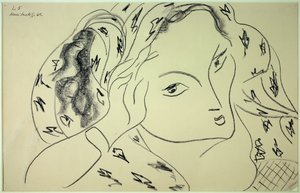 thema en variatie l.5 1942 (tekening) door Henri Matisse