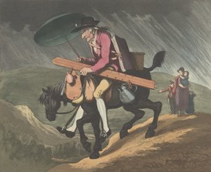Een kunstenaar die door Wales reist