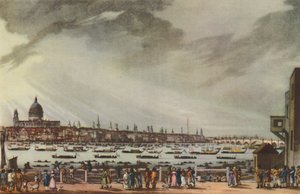 De begrafenisstoet van Lord Nelson over water van Greenwich Hospital naar Whitehall, 9 januari 1806