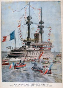 Een bal aan boord van het slagschip Formidable, Villefranche Haven, Frankrijk, 1896 door Henri Meyer
