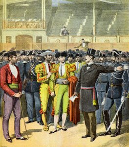 Stierenvechten verboden in Zuid-Frankrijk,1895 (Illustratie) door Henri Meyer