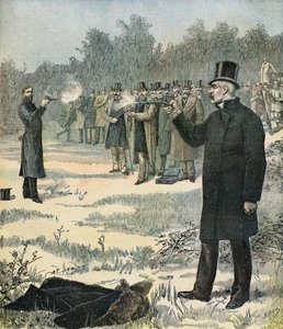 Duel tussen Georges Clemenceau en Paul Deroulede door Henri Meyer