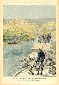 Gebeurtenissen in Madagaskar: De verovering van Mevatanana, illustratie uit Le Petit Journal, 30 juni 1895