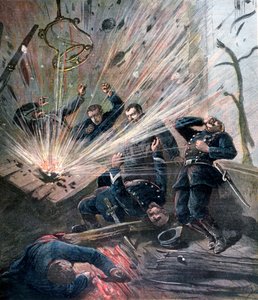 Explosie bij het politiebureau op de Rue des Bons-Enfants, Parijs, 1892 door Henri Meyer
