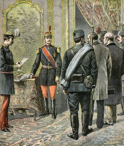 Koning Alexander I neemt de macht over in Servië door Henri Meyer