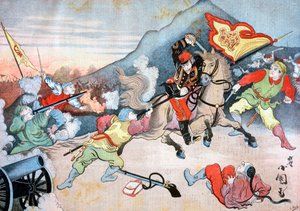 Het Veroveren van de Chinese Vlag door een Japanse Officier, 1894 door Henri Meyer
