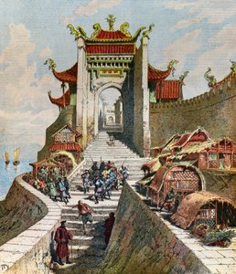 Uitzicht op de Shanghai Gate door Henri Meyer