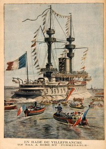 Haven van Villefranche, een bal aan boord van de Formidable, illustratie uit Le Petit Journal, gegraveerd door P.H.G.V. Michel, 1 maart 1896